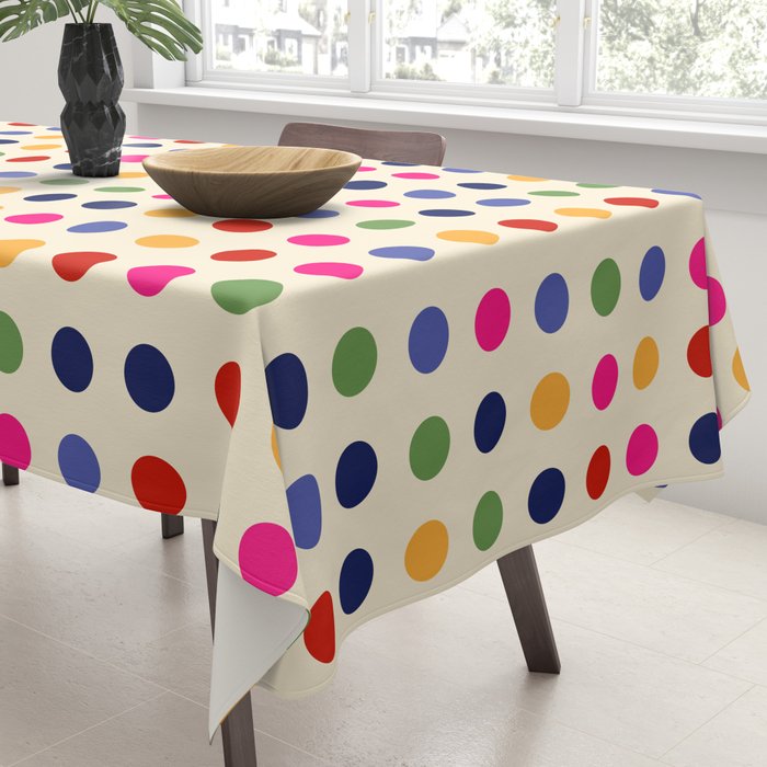Colorful Polka Dots pattern bright Tablecloth Gallery Image 3