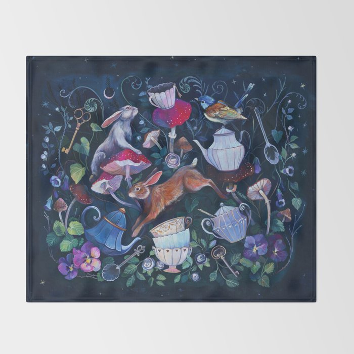 Wonderland Tea Party Throw Blanket Gallery Image 2