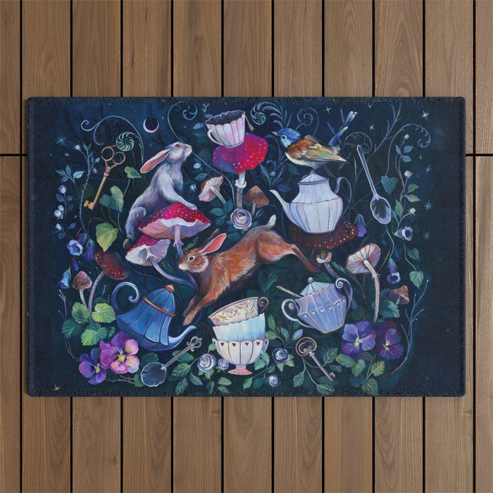 Wonderland Tea Party Outdoor Rug Gallery Image 1
