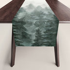 Foggy Pine Trees 3 Table Runner Gallery Image 1