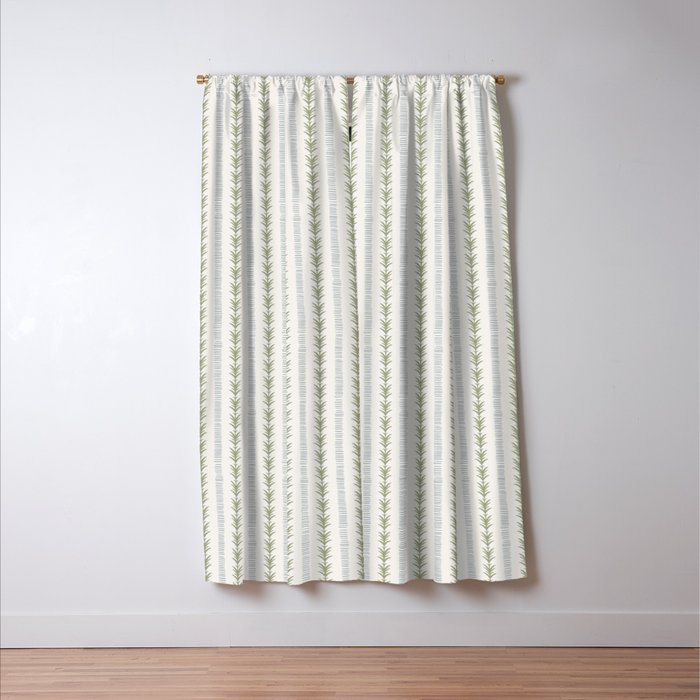 Natural Palm Stripe Window Curtain Gallery Image 3