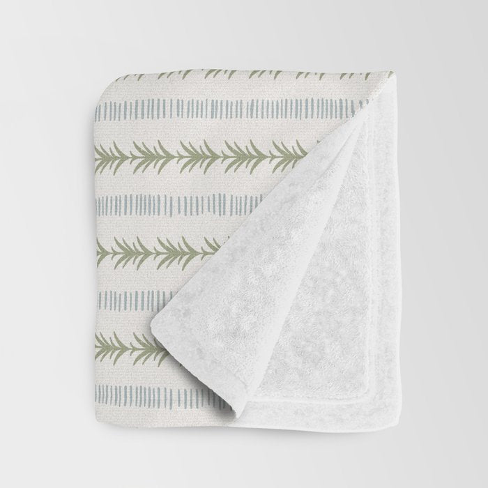 Natural Palm Stripe Throw Blanket Gallery Image 3