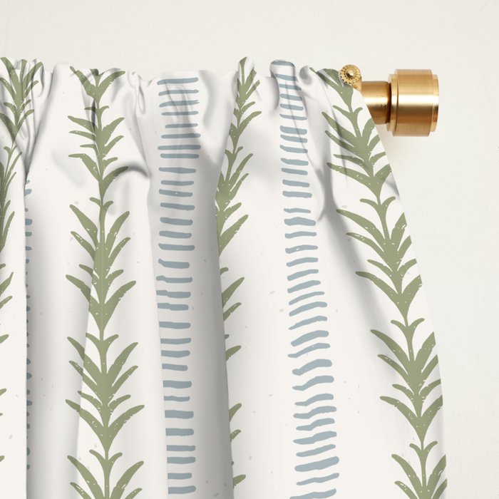 Natural Palm Stripe Window Curtain Gallery Image 2