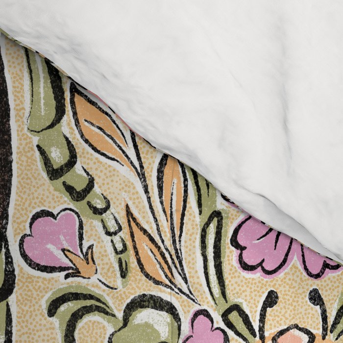 Retro Floral Beetles - vintage pastels Comforter Gallery Image 4