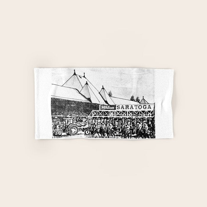 "The Starting Gate" Saratoga Springs Race Course Track Bath Towel Gallery Image 1