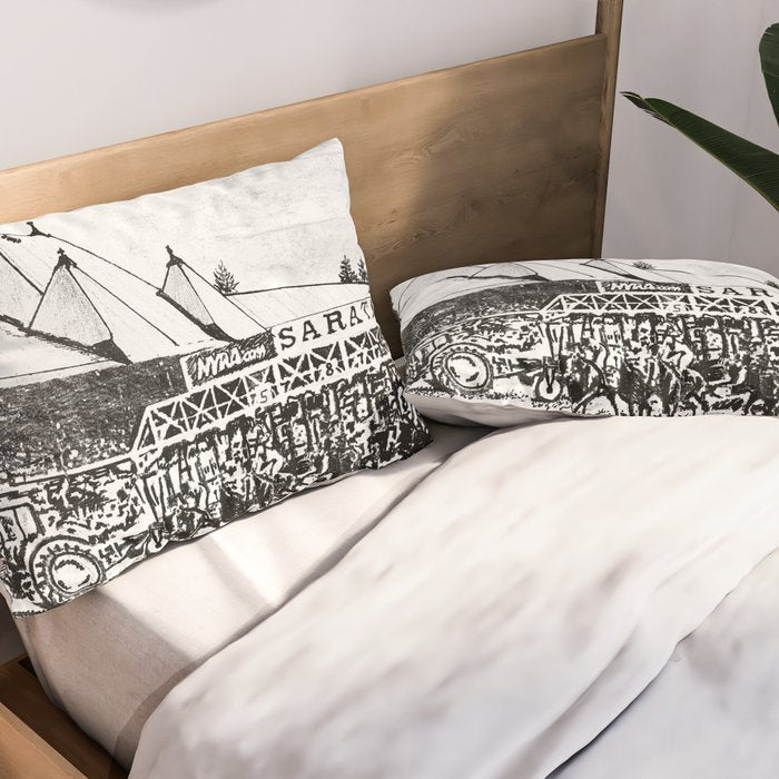 "The Starting Gate" Saratoga Springs Race Course Track Pillow Sham Gallery Image 2