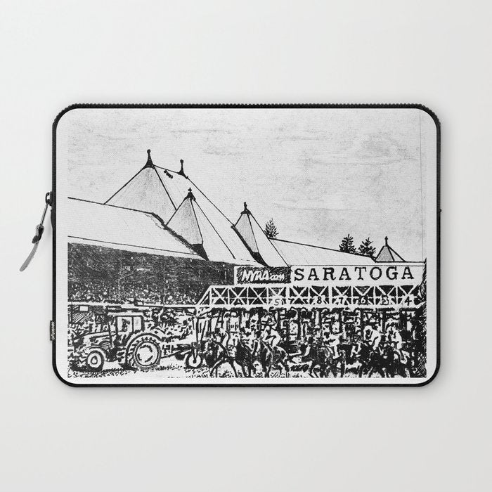 "The Starting Gate" Saratoga Springs Race Course Track Laptop Sleeve Gallery Image 1