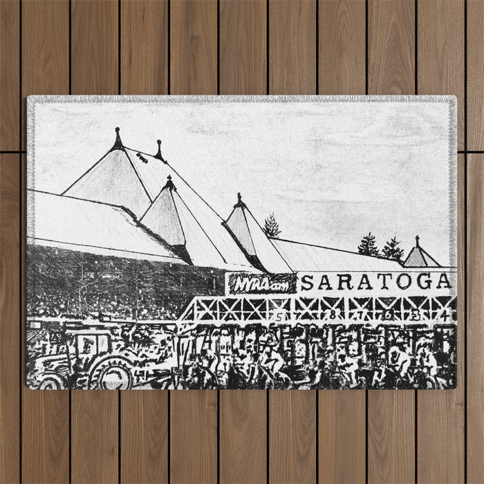 "The Starting Gate" Saratoga Springs Race Course Track Outdoor Rug Gallery Image 1