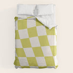 Warped Check Pattern Lime Duvet Cover Gallery Image 6