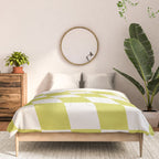 Warped Check Pattern Lime Comforter Gallery Image 3
