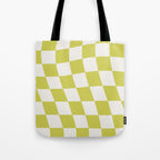 Warped Check Pattern Lime Tote Bag Gallery Image 1