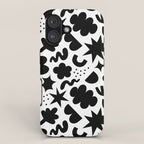 Abstract black and white organic shape pattern iPhone Case Gallery Image 1