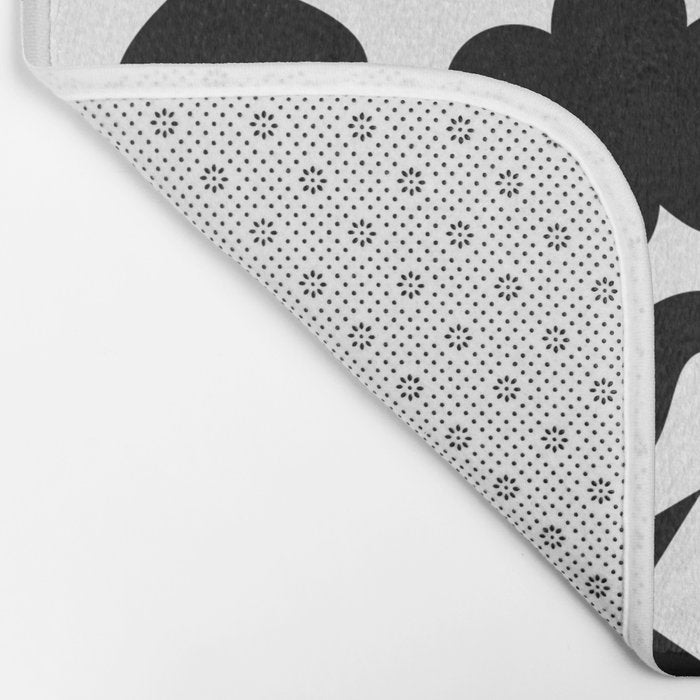 Abstract black and white organic shape pattern Bath Mat Gallery Image 2