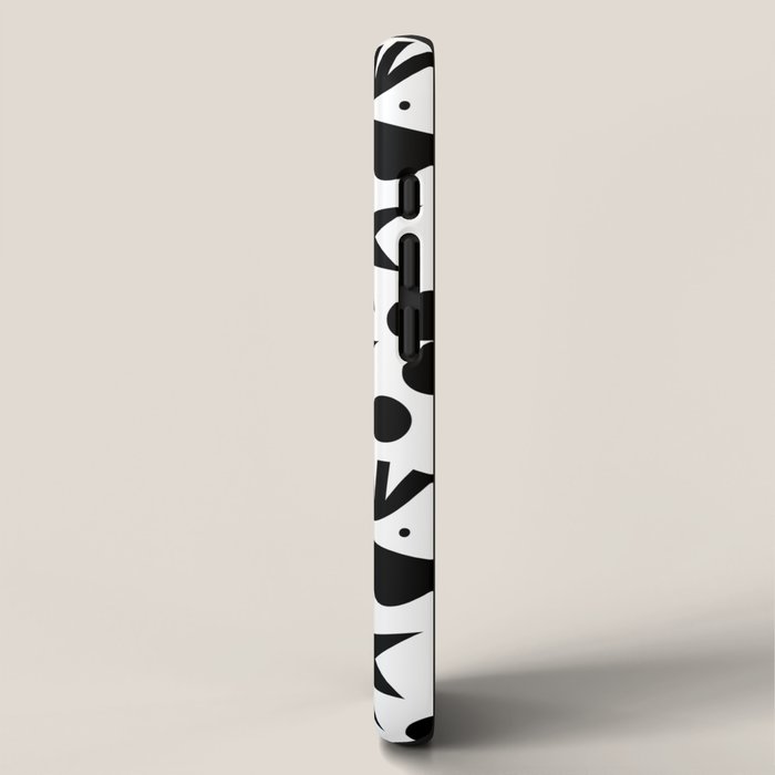 Abstract black and white organic shape pattern iPhone Case Gallery Image 2
