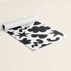 Abstract black and white organic shape pattern Yoga Mat Gallery Image 2