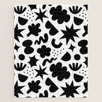 Abstract black and white organic shape pattern Jigsaw Puzzle Gallery Image 1