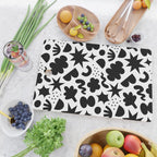 Abstract black and white organic shape pattern Cutting Board Gallery Image 2