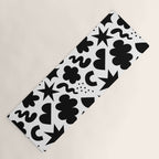Abstract black and white organic shape pattern Yoga Mat Gallery Image 1