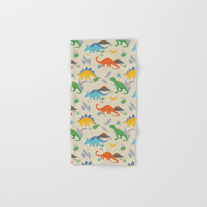 Jurassic Dinosaurs in Primary Colors Bath Towel Gallery Image 1