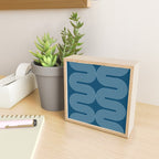 Mid Century Modern Geometric 101 in night Blue (Rainbow Abstract) Mini Art Print Gallery Image 2