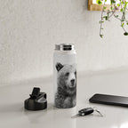 Grizzly Bear - Black & White Water Bottle Gallery Image 5