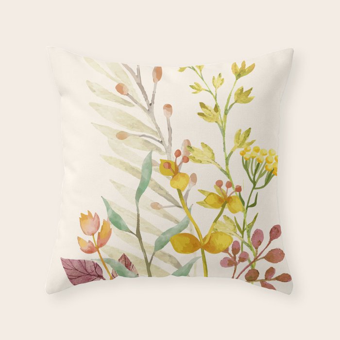 Autumn Flowers Throw Pillow Gallery Image 6