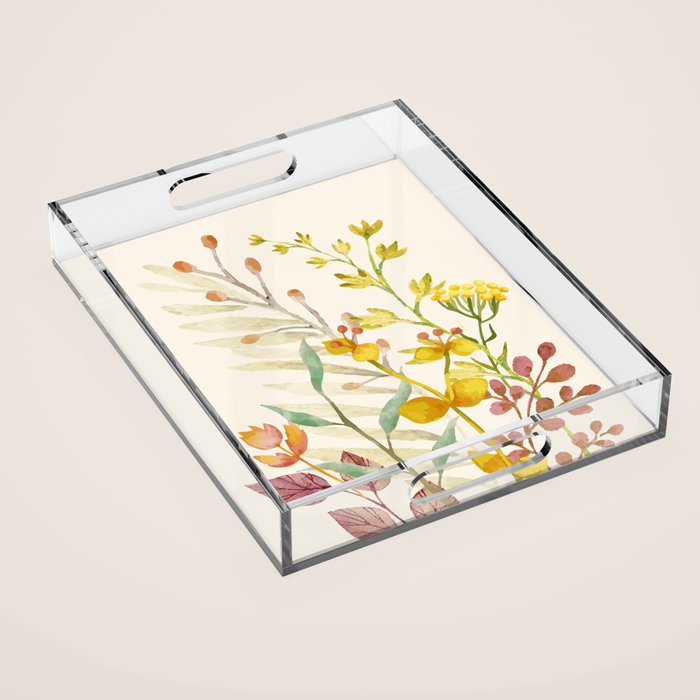 Autumn Flowers Acrylic Tray Gallery Image 1