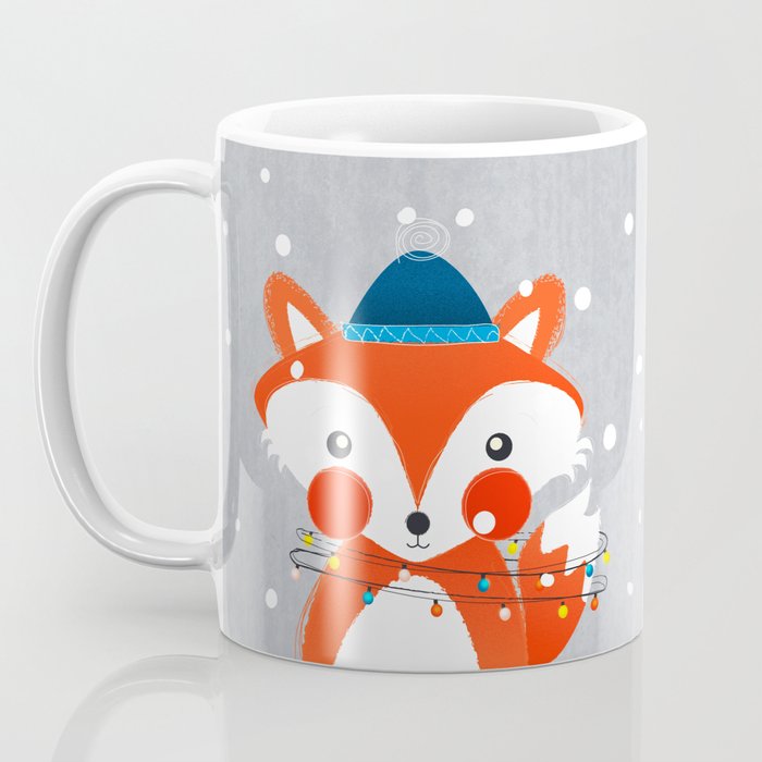 Christmas Fox with fairy lights Coffee Mug Gallery Image 3