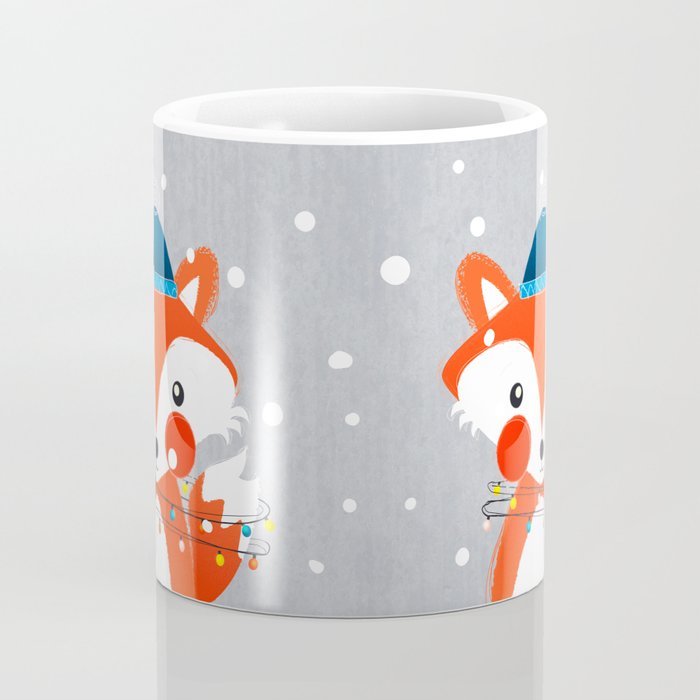 Christmas Fox with fairy lights Coffee Mug Gallery Image 4