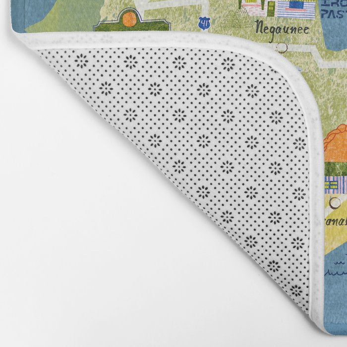 Map of Northern Michigan - Pasty Tour in Emerald Bath Mat Gallery Image 2