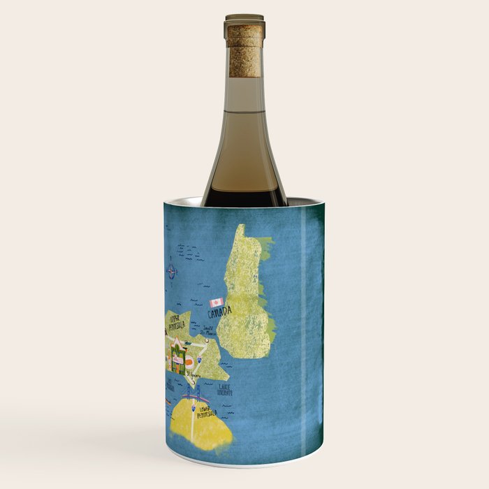 Map of Northern Michigan - Pasty Tour in Emerald Wine Chiller Gallery Image 3