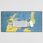 Map of Northern Michigan - Pasty Tour in Emerald Desk Mat Gallery Image 1