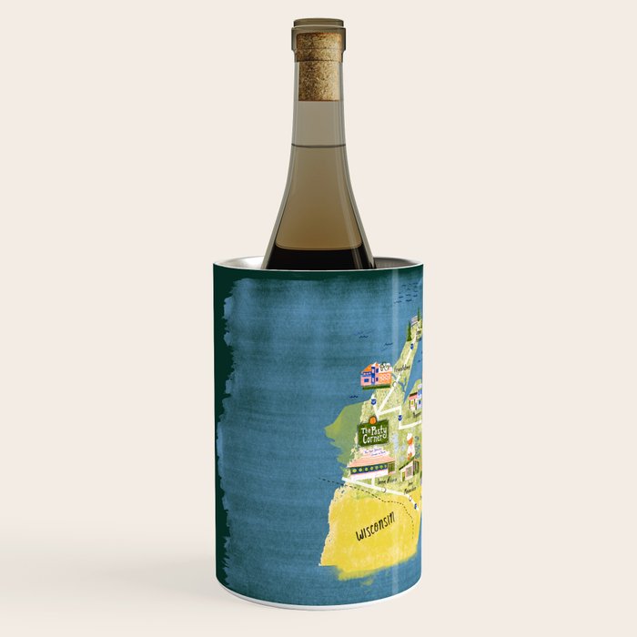 Map of Northern Michigan - Pasty Tour in Emerald Wine Chiller Gallery Image 2