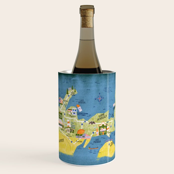 Map of Northern Michigan - Pasty Tour in Emerald Wine Chiller Gallery Image 1