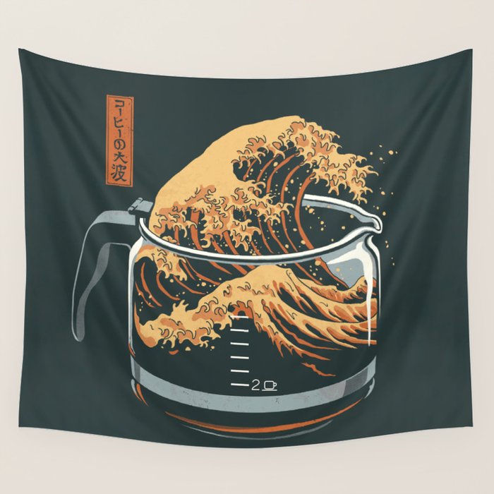 The Great Wave of Coffee Wall Tapestry Gallery Image 4