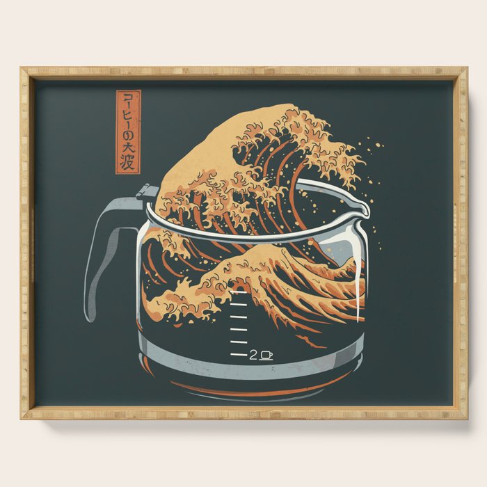 The Great Wave of Coffee Serving Tray Gallery Image 1