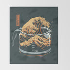 The Great Wave of Coffee Throw Blanket Gallery Image 2