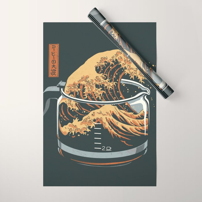 The Great Wave of Coffee Wrapping Paper Gallery Image 1