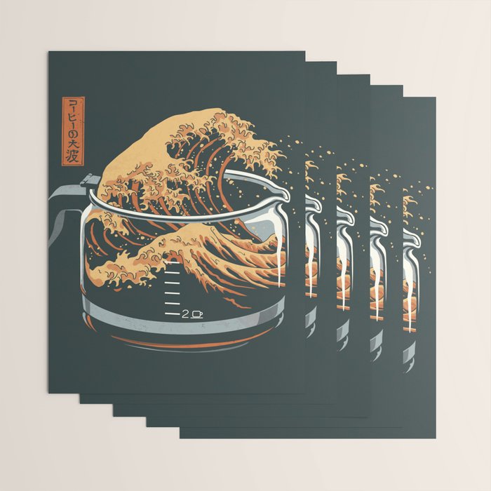The Great Wave of Coffee Wrapping Paper Gallery Image 3