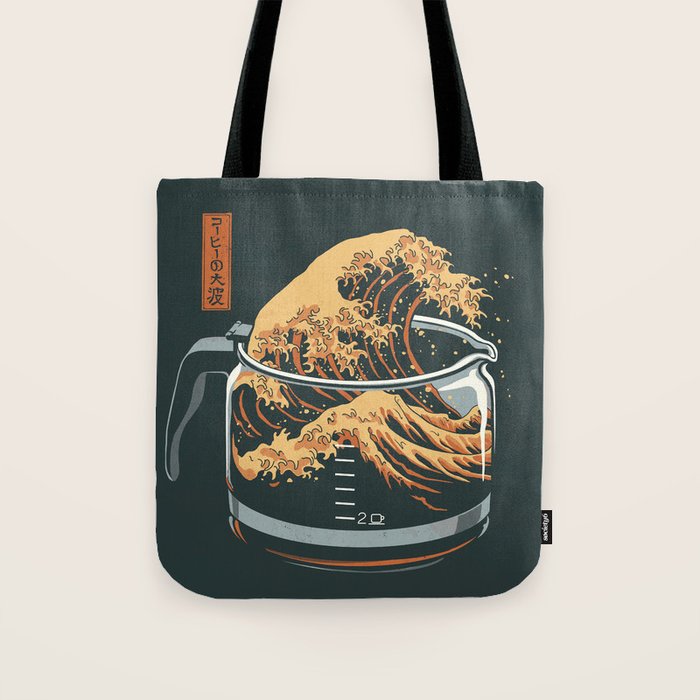 The Great Wave of Coffee Tote Bag Gallery Image 1