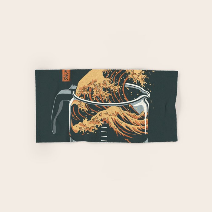 The Great Wave of Coffee Bath Towel Gallery Image 1