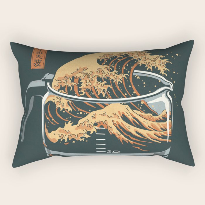 The Great Wave of Coffee Rectangular Pillow Gallery Image 1