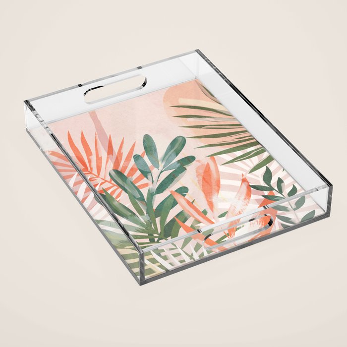 Tropical Leaves 4 Acrylic Tray Gallery Image 1