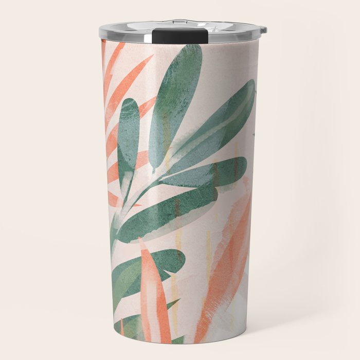 Tropical Leaves 4 Travel Mug Gallery Image 1