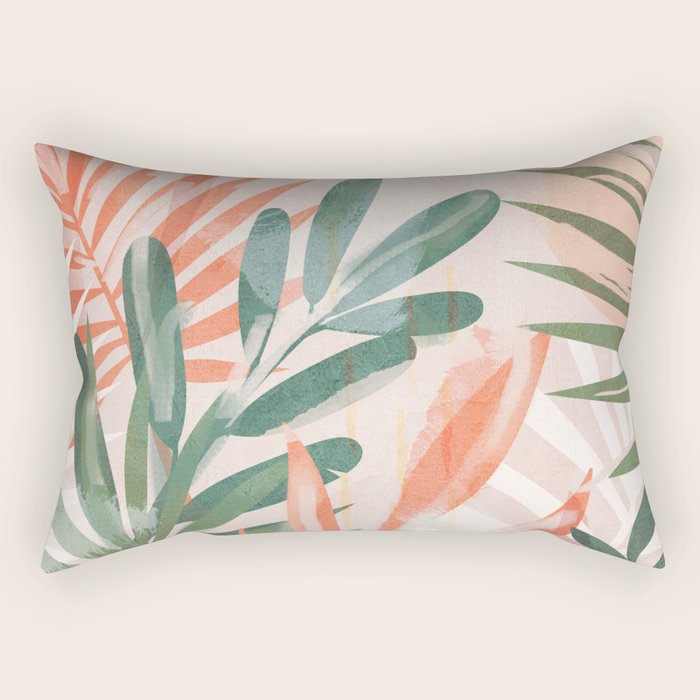 Tropical Leaves 4 Rectangular Pillow Gallery Image 2