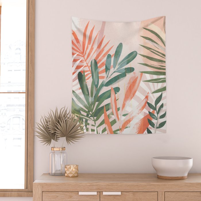 Tropical Leaves 4 Wall Tapestry Gallery Image 2