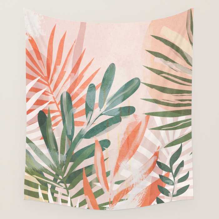 Tropical Leaves 4 Wall Tapestry Gallery Image 1