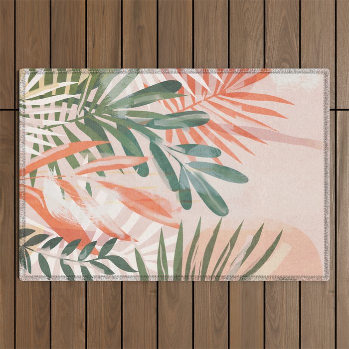 Tropical Leaves 4 Outdoor Rug Gallery Image 1