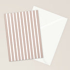 Classic Double Stripes Light Mocha Brown and White Vertical Stripe Pattern Stationery Card Gallery Image 2