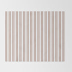 Classic Double Stripes Light Mocha Brown and White Vertical Stripe Pattern Throw Blanket Gallery Image 2